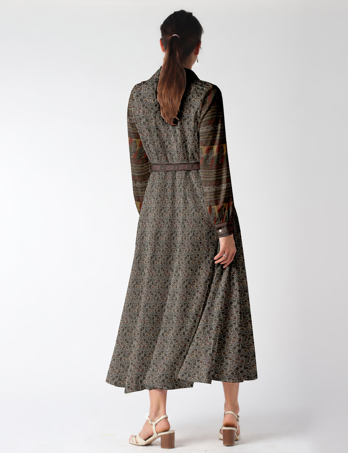 Long shirt dress - Beige Tropical