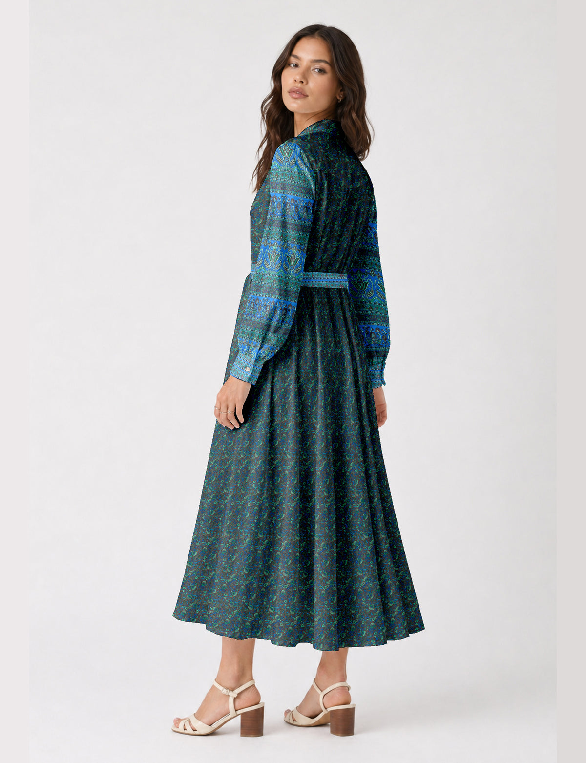 Long shirt dress - Blue Floral