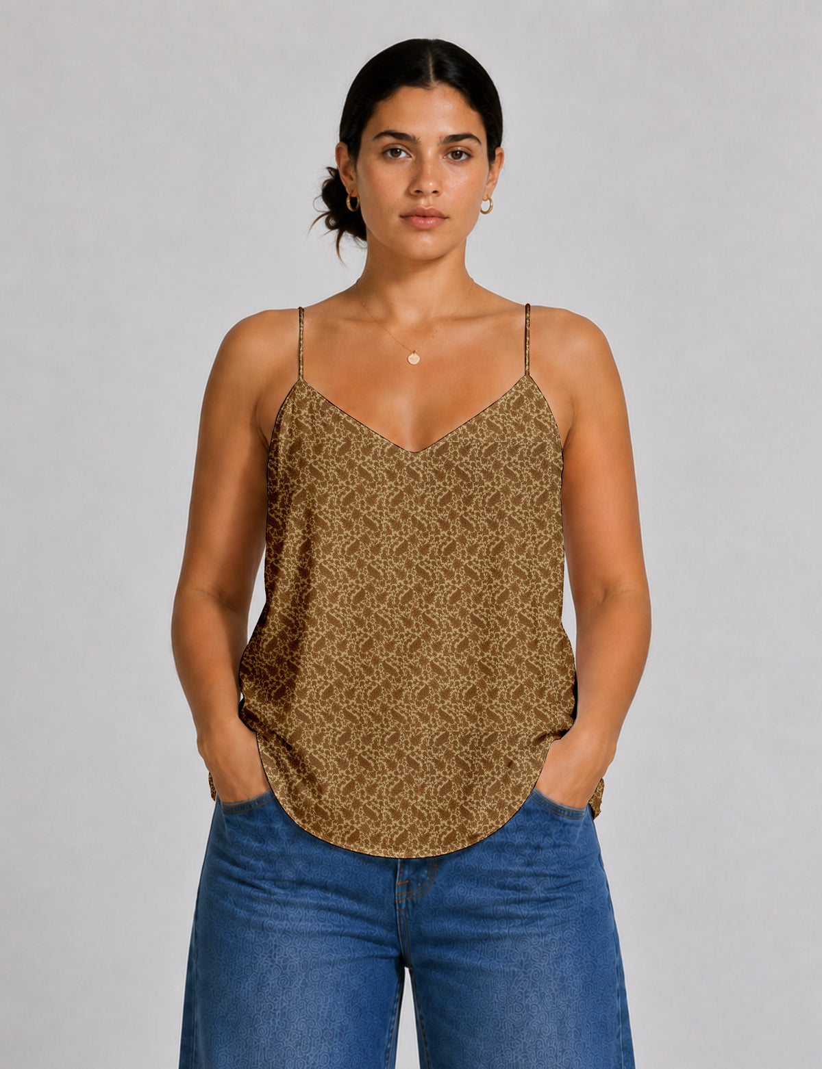 Slip top - Brown Paisley