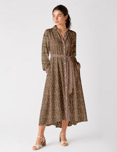 Long shirt dress - Brown Tropical