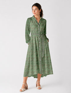 Long shirt dress - Green Floral