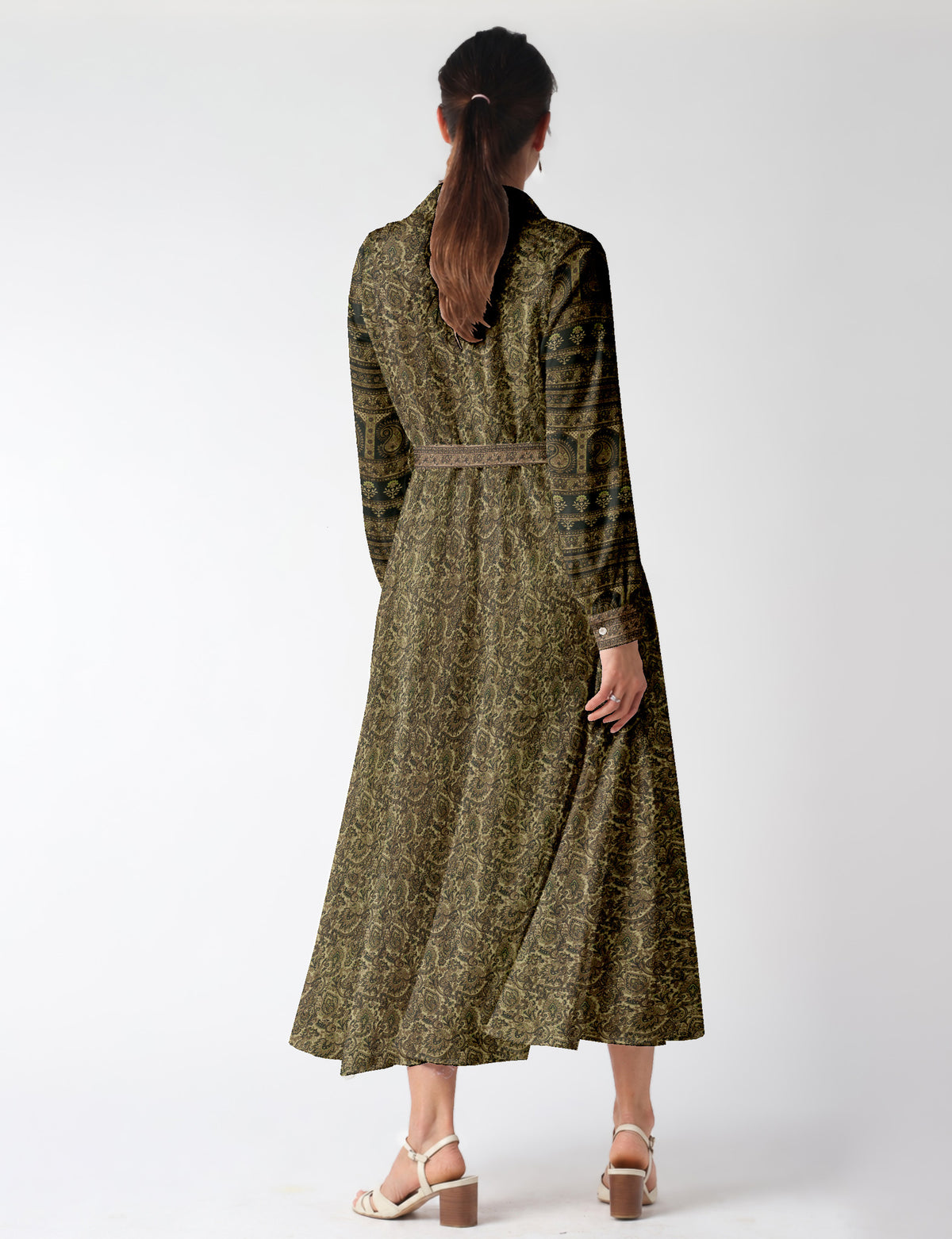Long shirt dress - Green Tropical