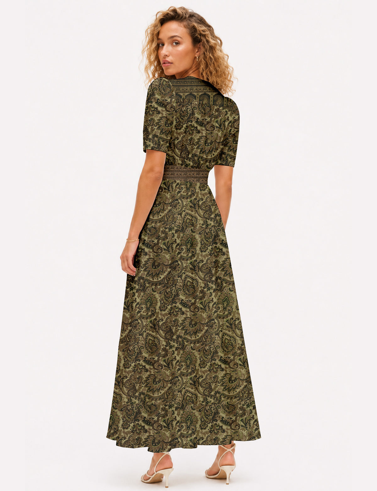 Maxi romantic dress - Green Tropical