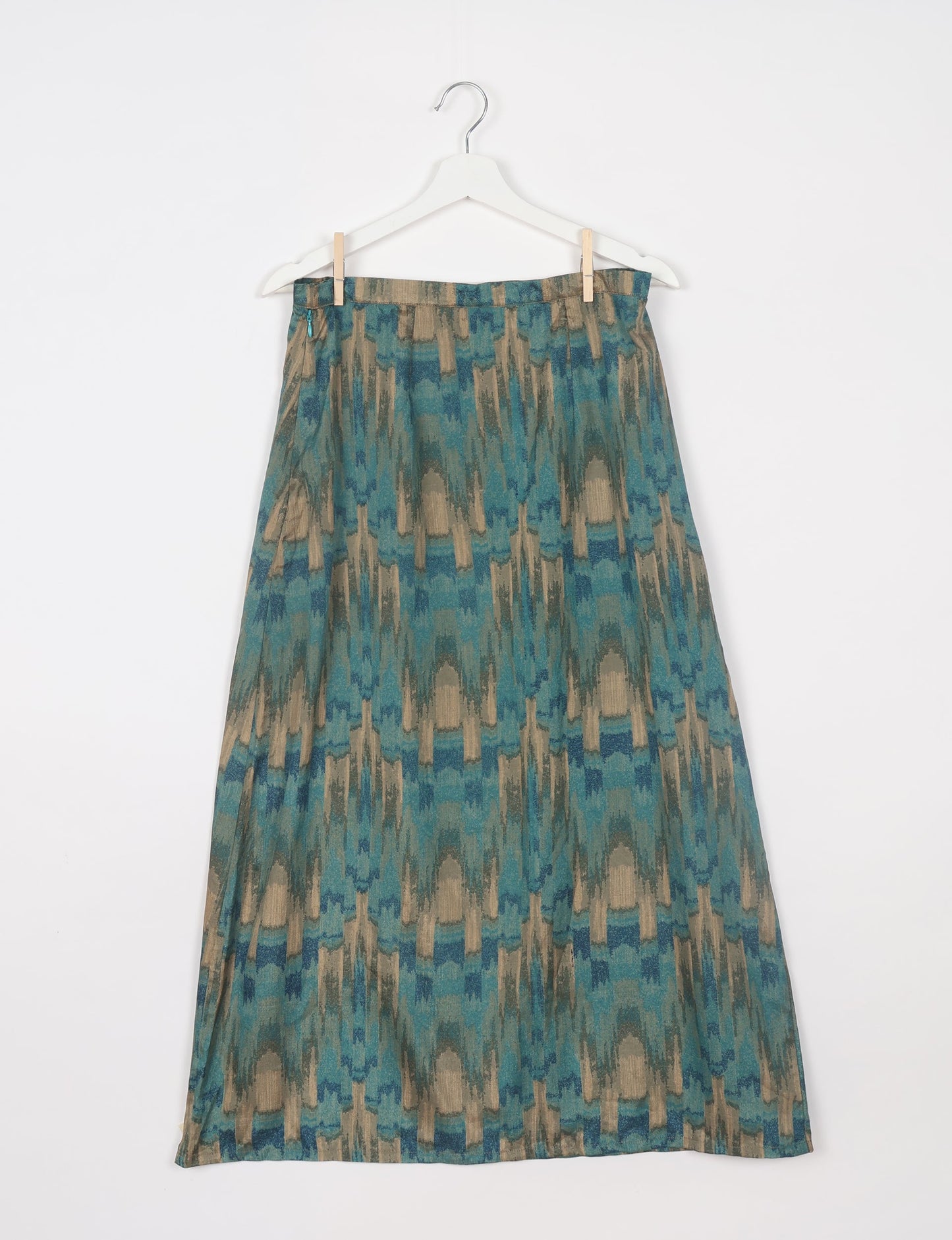 A Line Skirt - Green Abstract