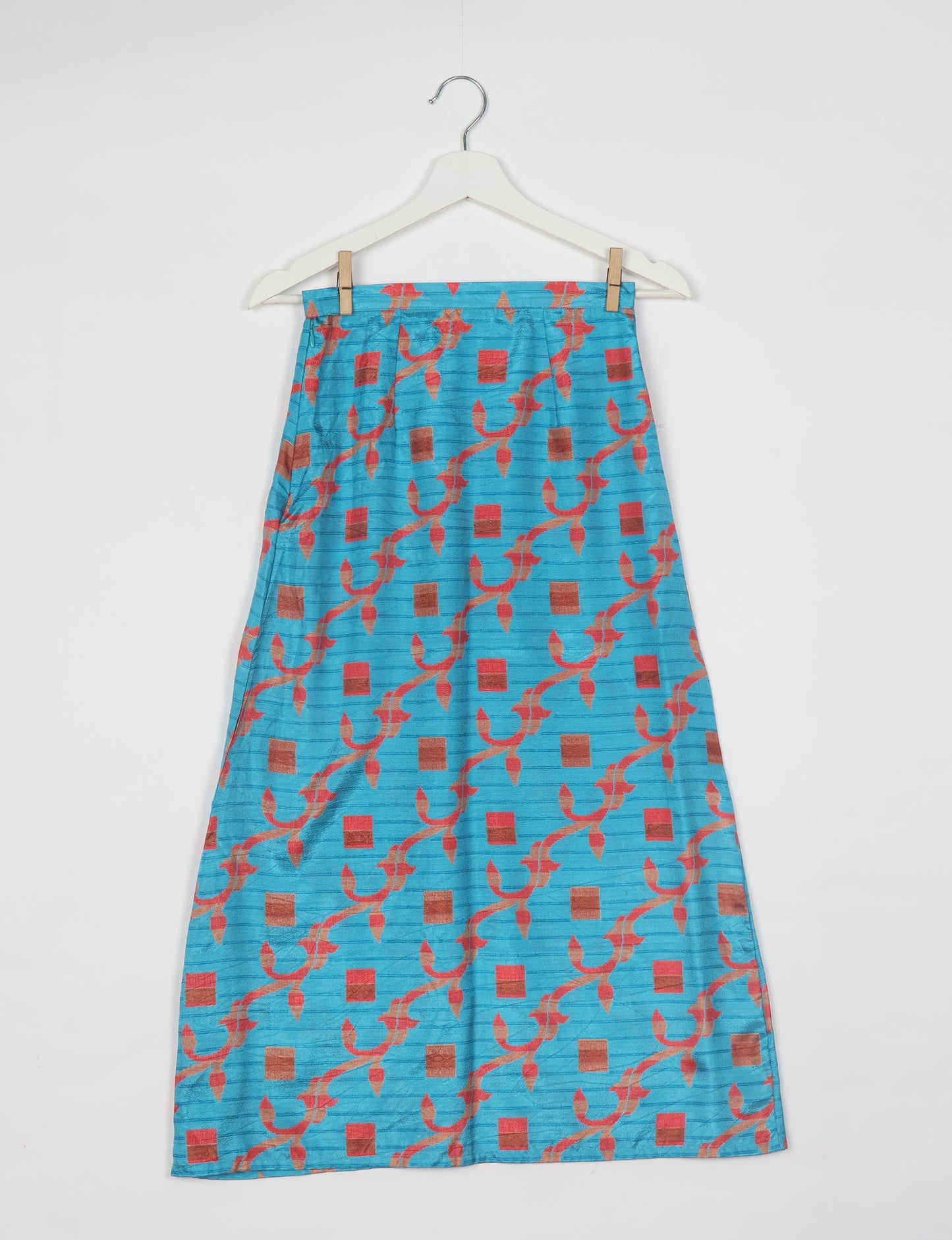 A Line Skirt - Blue Abstract