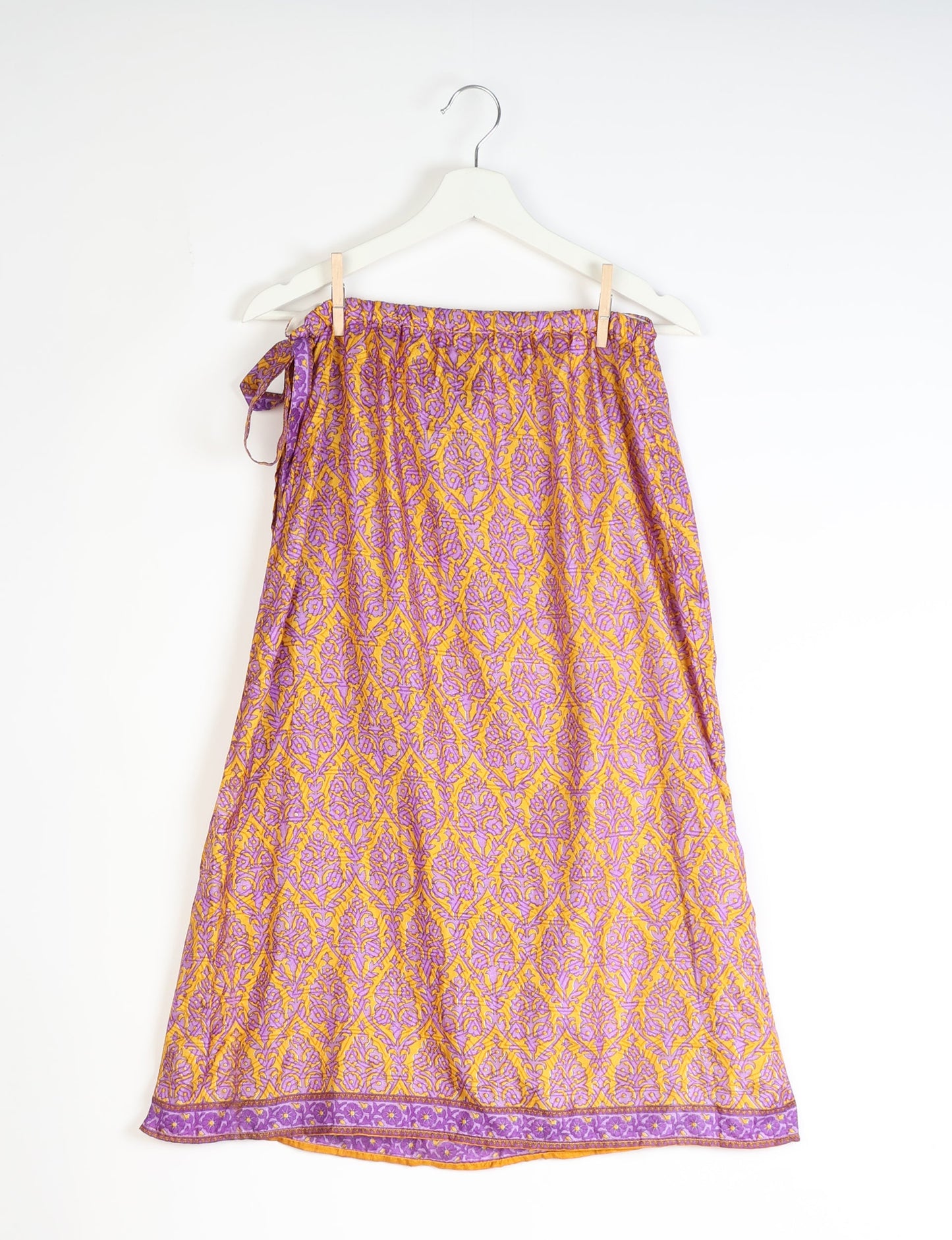Long Wraparound Skirt - Orange Floral