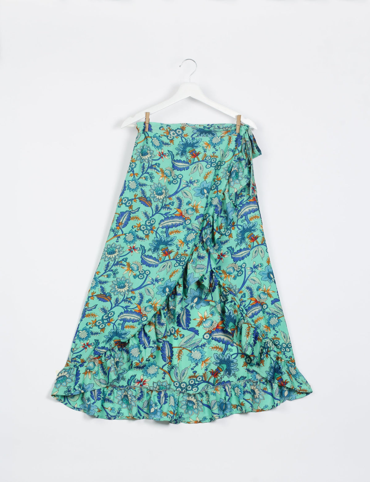 Conjunto de falda con volantes - Floral verde