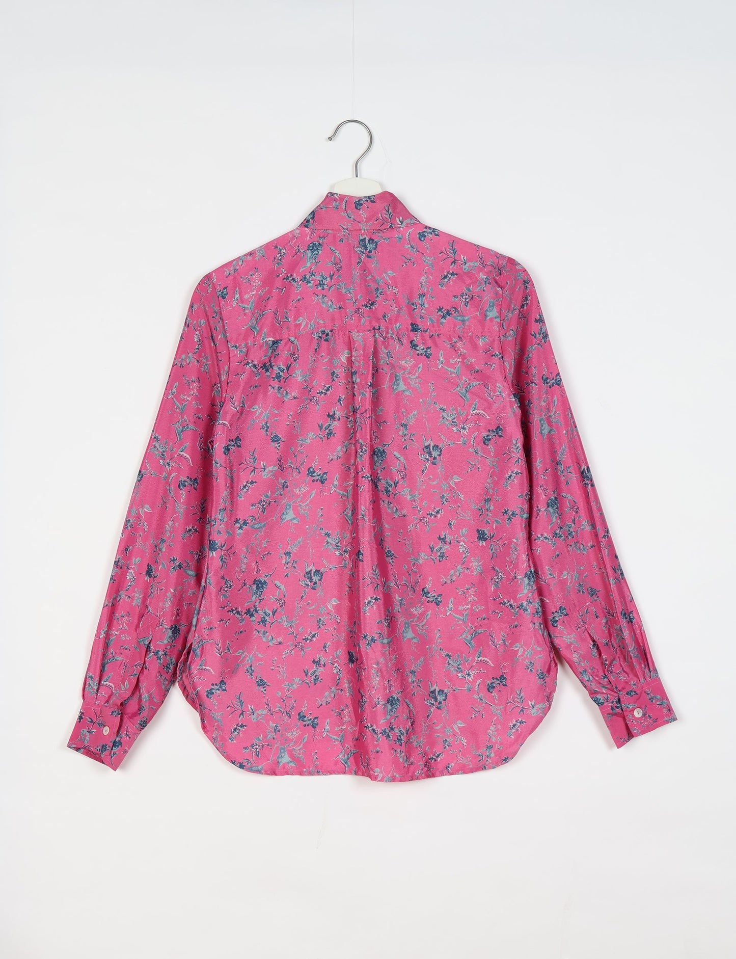 Roll-over collar Bowtie Shirt, eco-friendly and upcycled women's clothing made from recycled materials. Sustainable apparel reflecting green fashion, zero waste clothing, and conscious fashion choices.