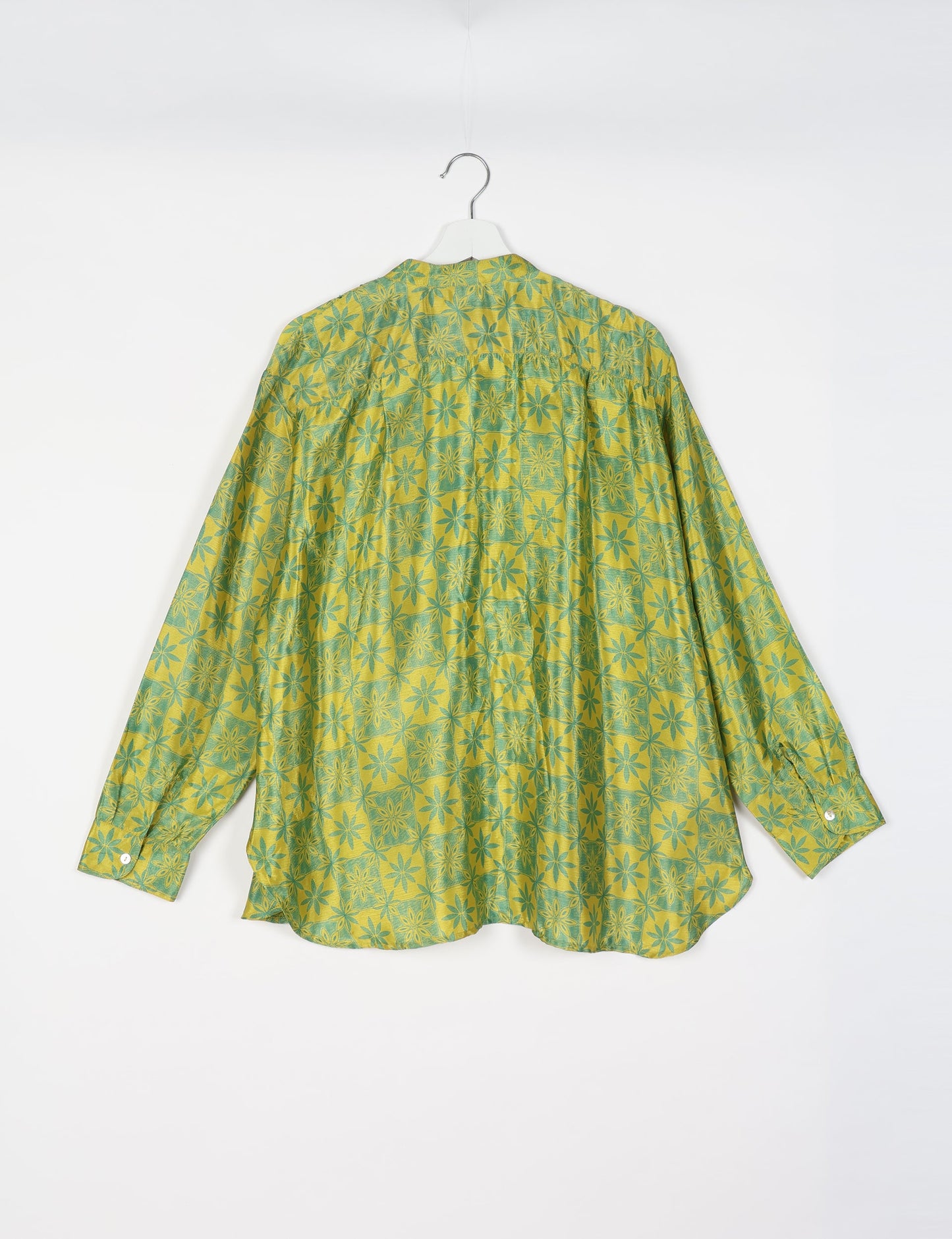Longline Shirt - Green Floral