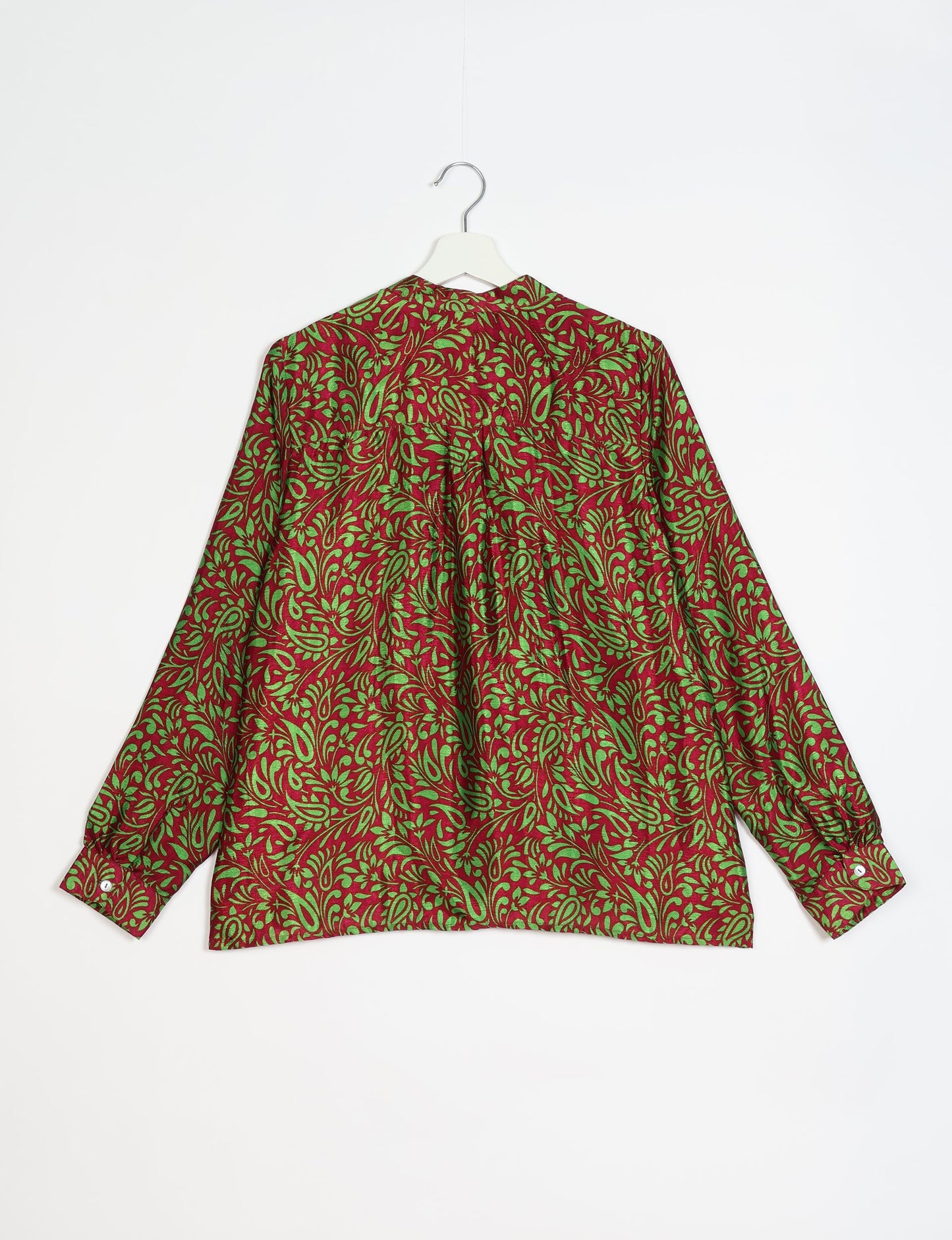 Versatile DAY BLOUSE, a sustainable wardrobe essential with a classic Johnny collar and full sleeves. Lightweight fabric for a comfortable fit, perfect for dressing up or down. Explore ethical clothing and green fashion with this eco-friendly and timeless piece, perfect for any occasion.