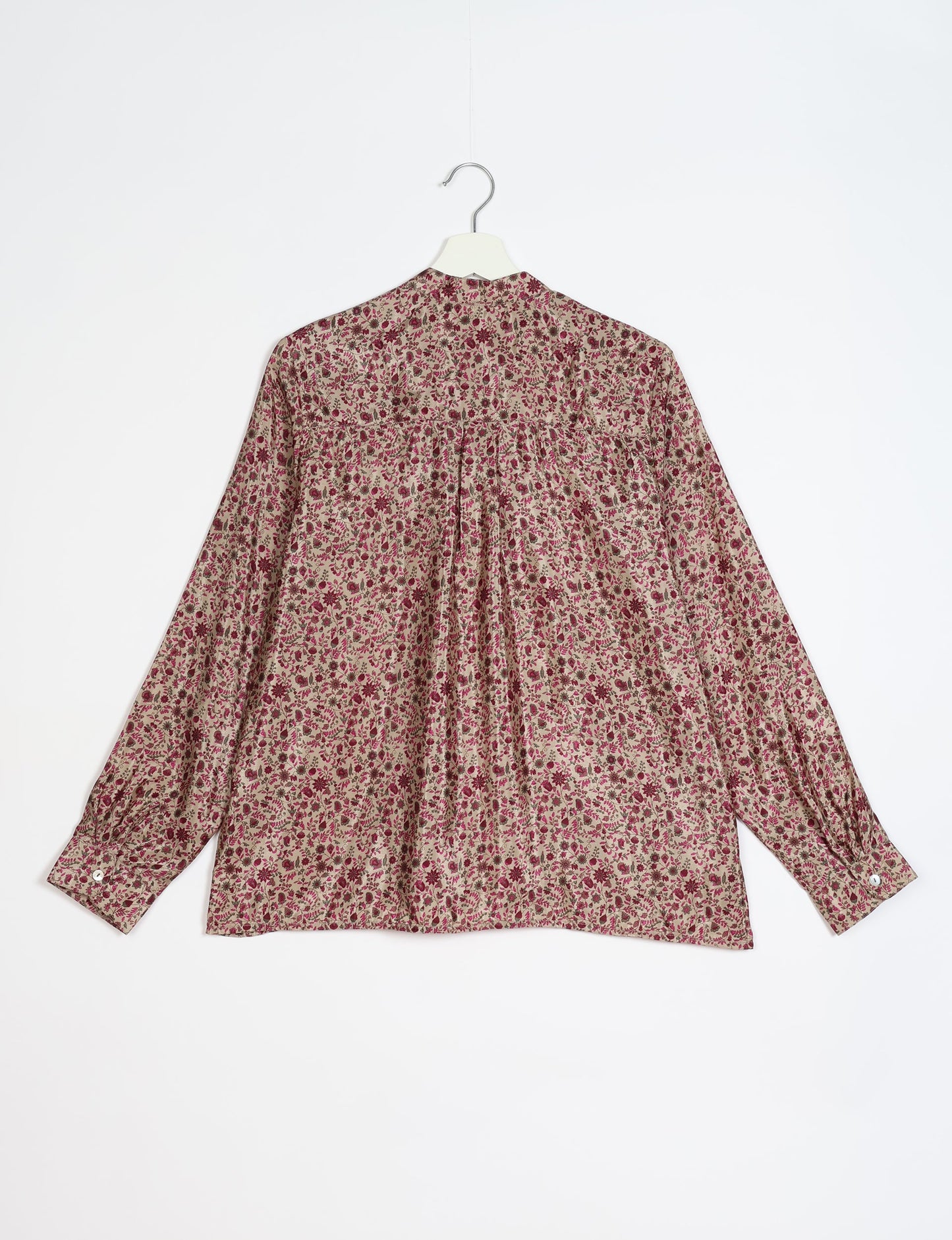Versatile DAY BLOUSE, a sustainable wardrobe essential with a classic Johnny collar and full sleeves. Lightweight fabric for a comfortable fit, perfect for dressing up or down. Explore ethical clothing and green fashion with this eco-friendly and timeless piece, perfect for any occasion.