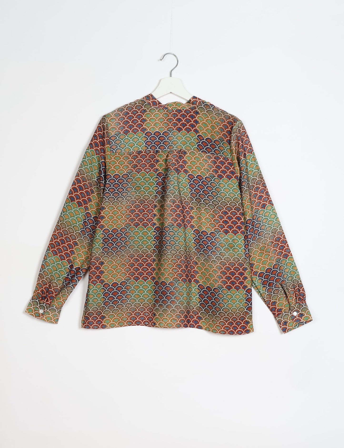 Versatile DAY BLOUSE, a sustainable wardrobe essential with a classic Johnny collar and full sleeves. Lightweight fabric for a comfortable fit, perfect for dressing up or down. Explore ethical clothing and green fashion with this eco-friendly and timeless piece, perfect for any occasion.