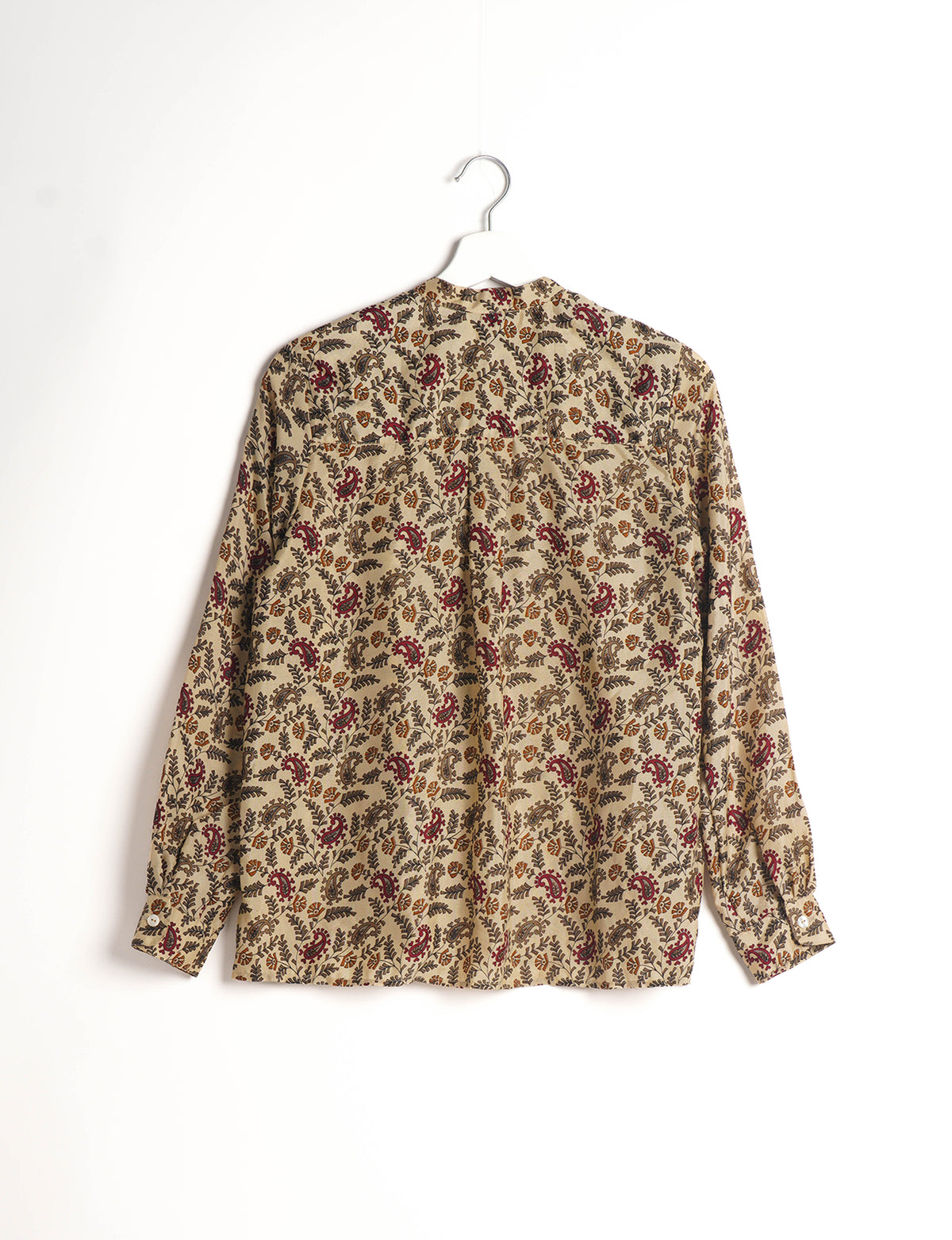 Versatile DAY BLOUSE, a sustainable wardrobe essential with a classic Johnny collar and full sleeves. Lightweight fabric for a comfortable fit, perfect for dressing up or down. Explore ethical clothing and green fashion with this eco-friendly and timeless piece, perfect for any occasion.