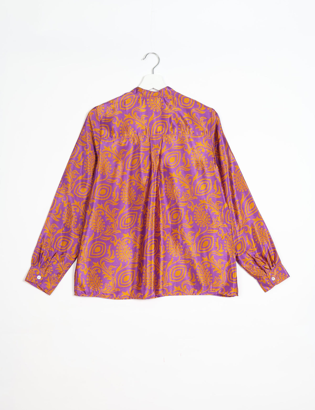 Versatile DAY BLOUSE, a sustainable wardrobe essential with a classic Johnny collar and full sleeves. Lightweight fabric for a comfortable fit, perfect for dressing up or down. Explore ethical clothing and green fashion with this eco-friendly and timeless piece, perfect for any occasion.