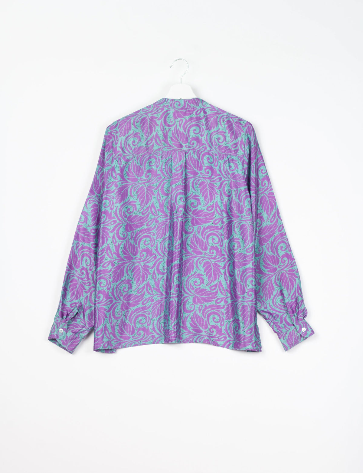 Versatile DAY BLOUSE, a sustainable wardrobe essential with a classic Johnny collar and full sleeves. Lightweight fabric for a comfortable fit, perfect for dressing up or down. Explore ethical clothing and green fashion with this eco-friendly and timeless piece, perfect for any occasion.