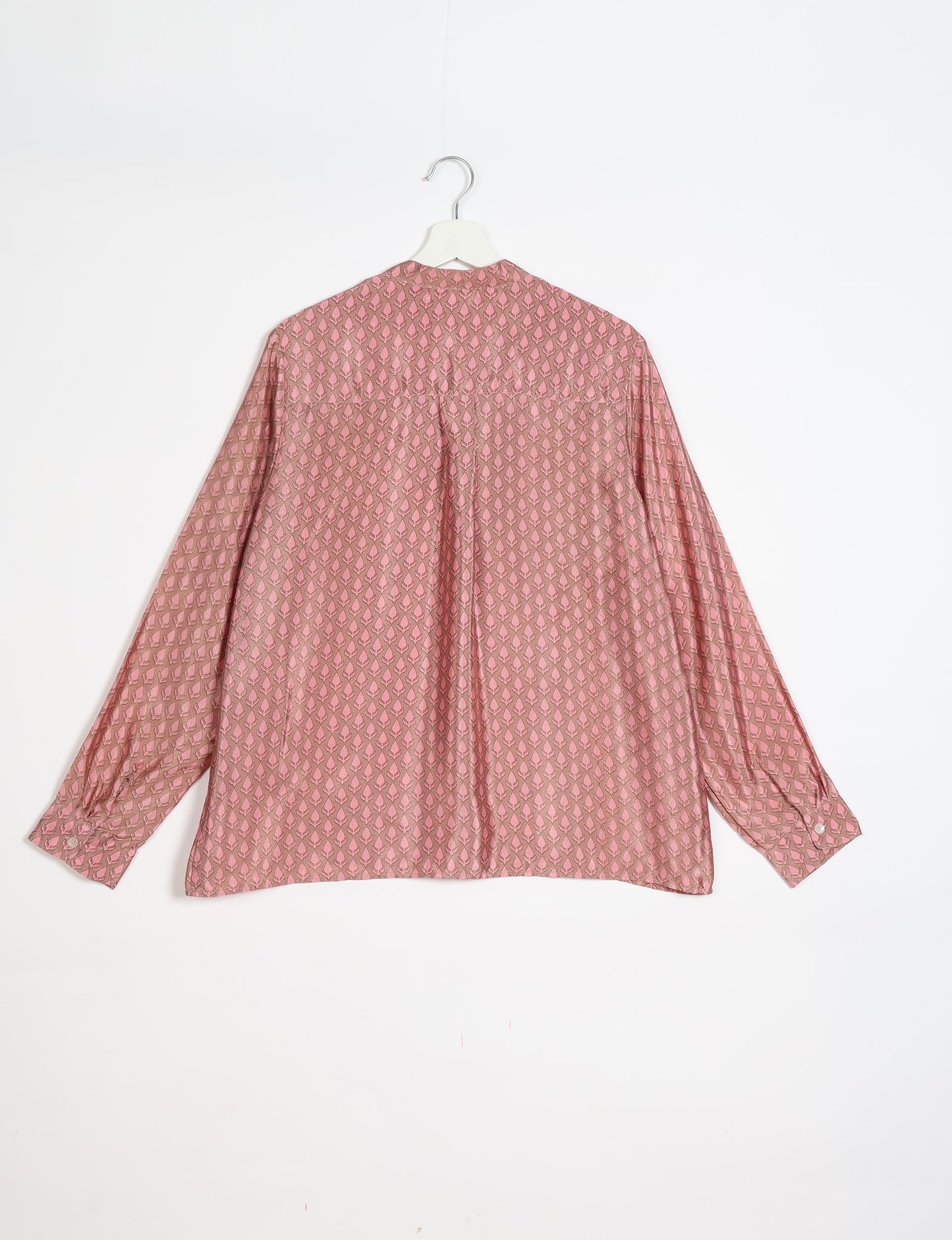 Versatile DAY BLOUSE, a sustainable wardrobe essential with a classic Johnny collar and full sleeves. Lightweight fabric for a comfortable fit, perfect for dressing up or down. Explore ethical clothing and green fashion with this eco-friendly and timeless piece, perfect for any occasion.