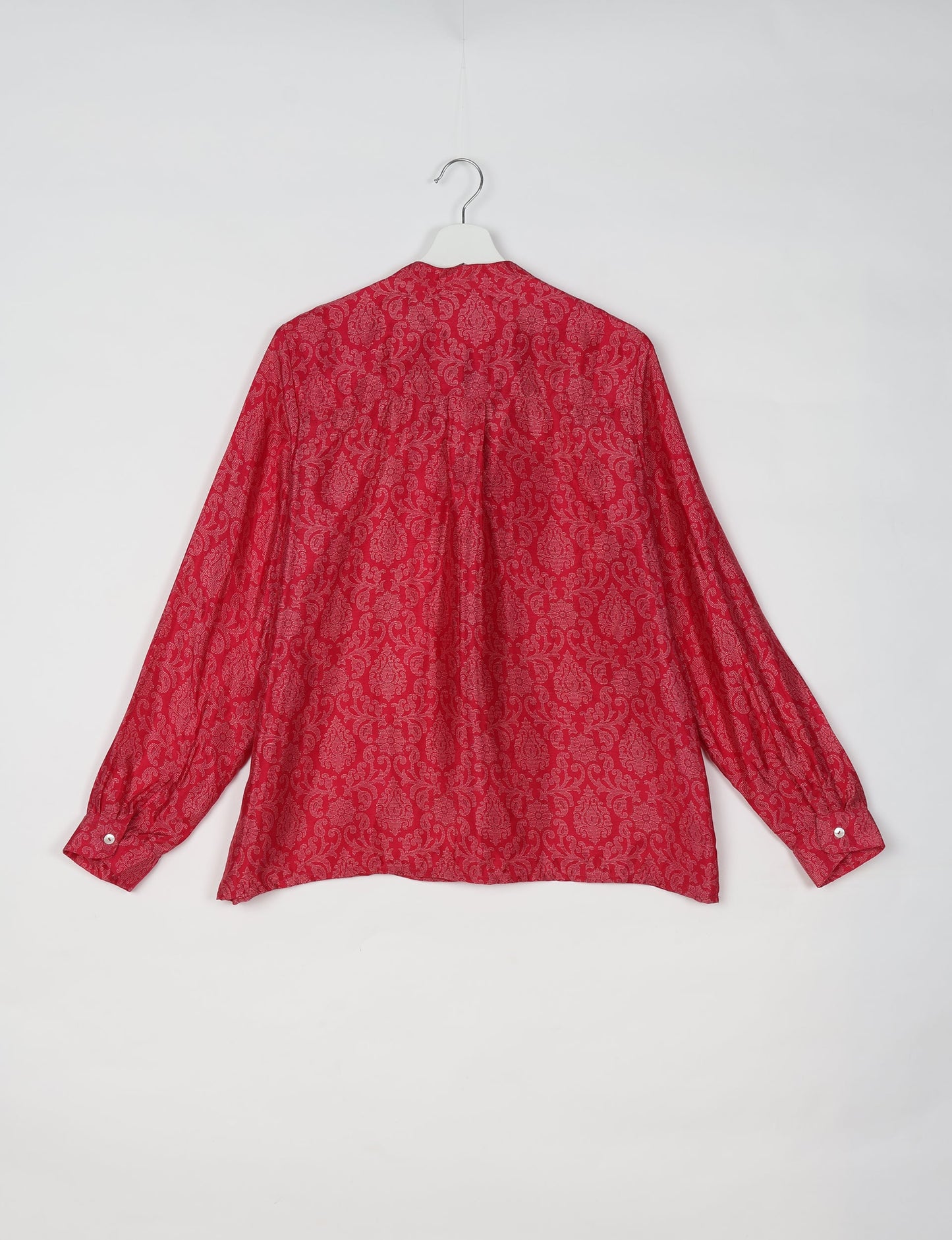 Versatile DAY BLOUSE, a sustainable wardrobe essential with a classic Johnny collar and full sleeves. Lightweight fabric for a comfortable fit, perfect for dressing up or down. Explore ethical clothing and green fashion with this eco-friendly and timeless piece, perfect for any occasion.