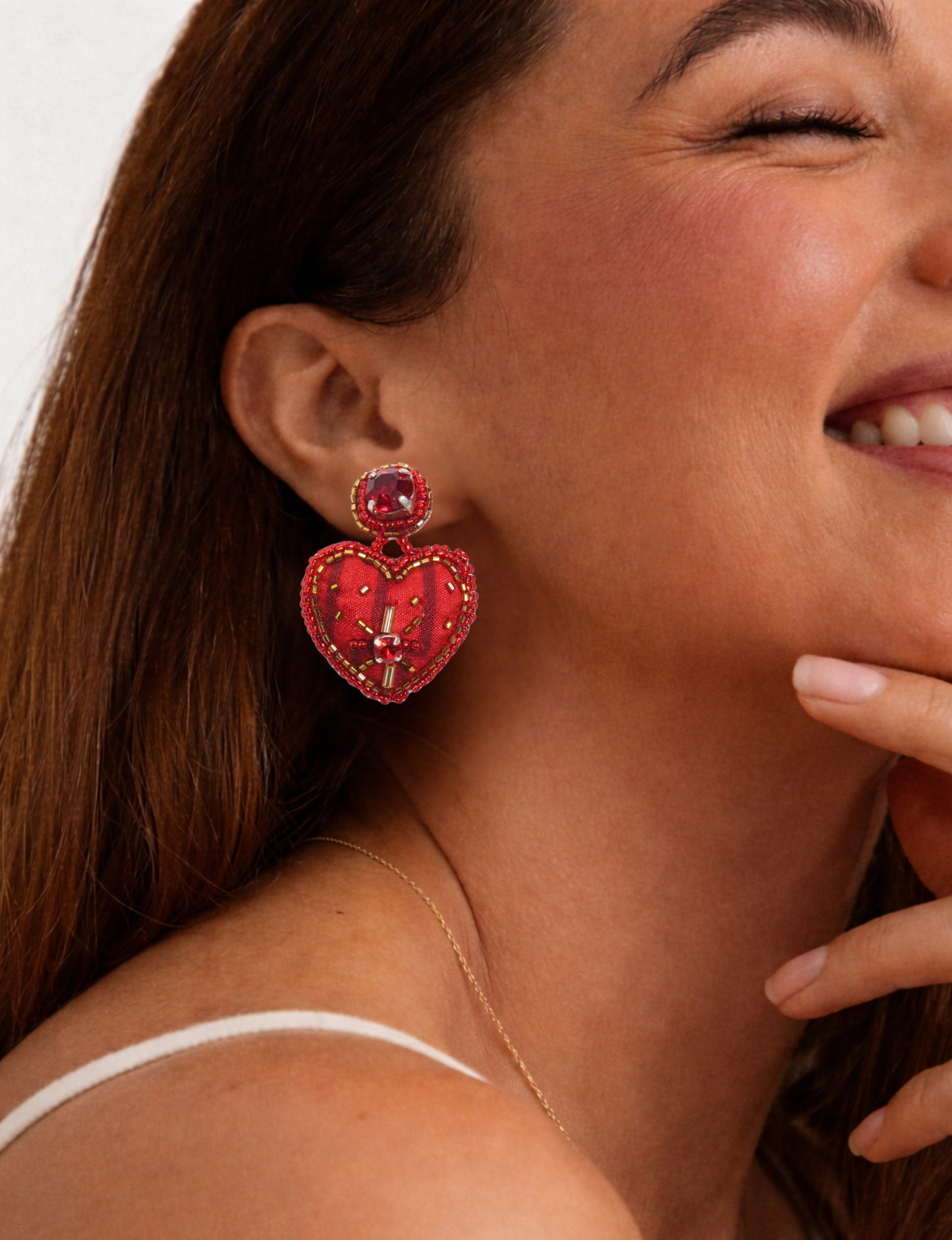 Boucles d'oreilles pendantes en forme de cœur