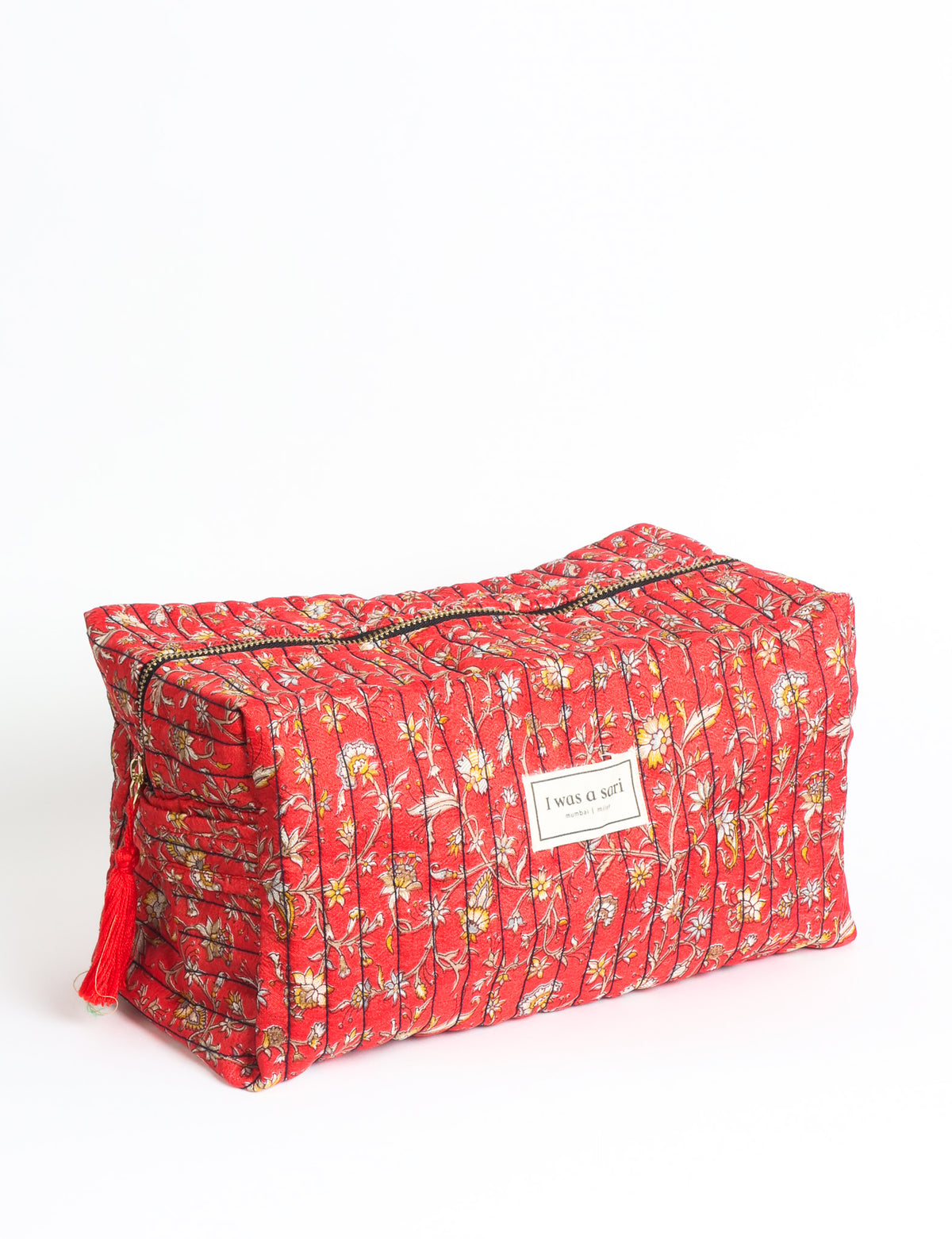 Quilted Utility Pouch - Red Tropical