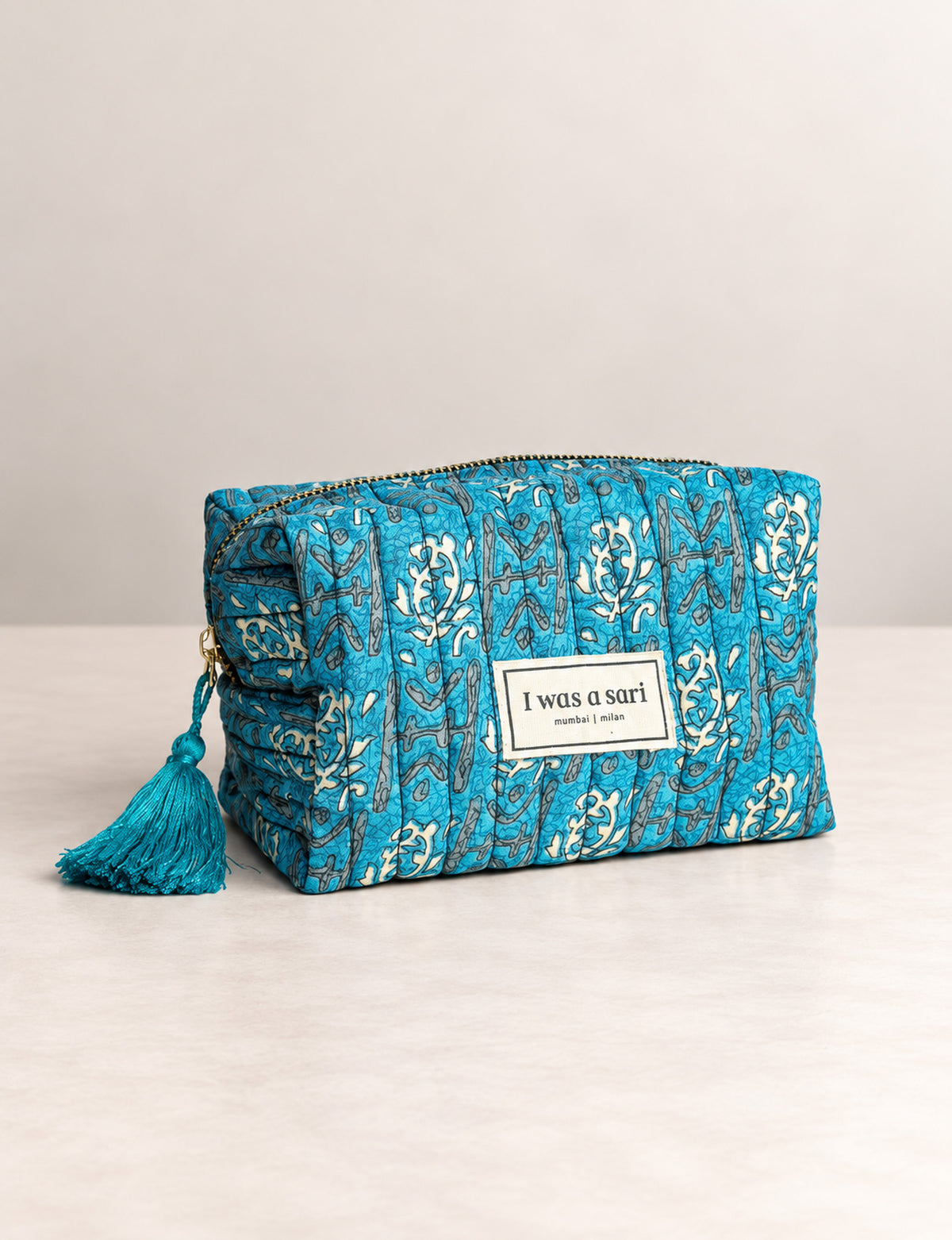 Quilted utility pouch - Blue Tropical