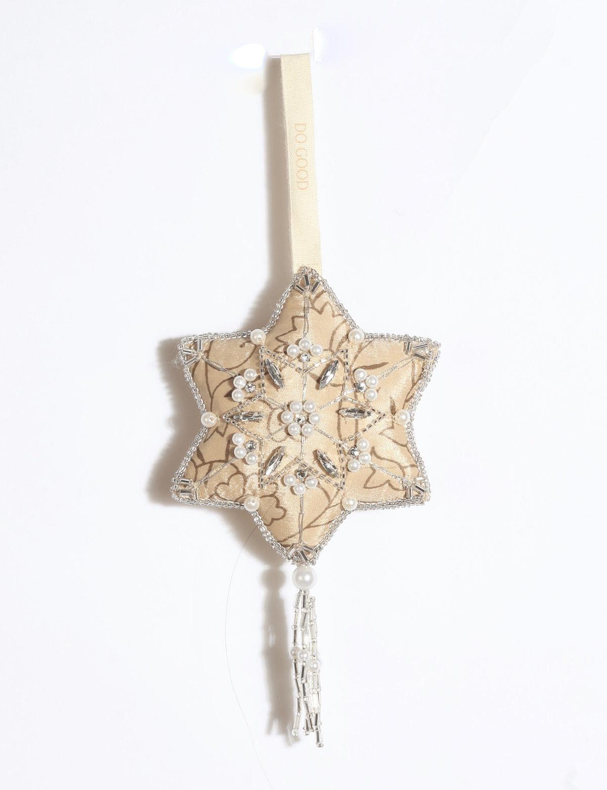 Sparkling snowflake ornament gold / DO GOOD - Beige Abstract