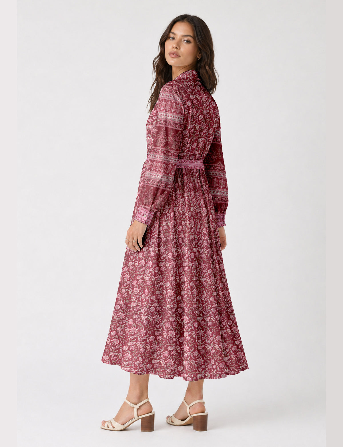 Long shirt dress - Pink Floral