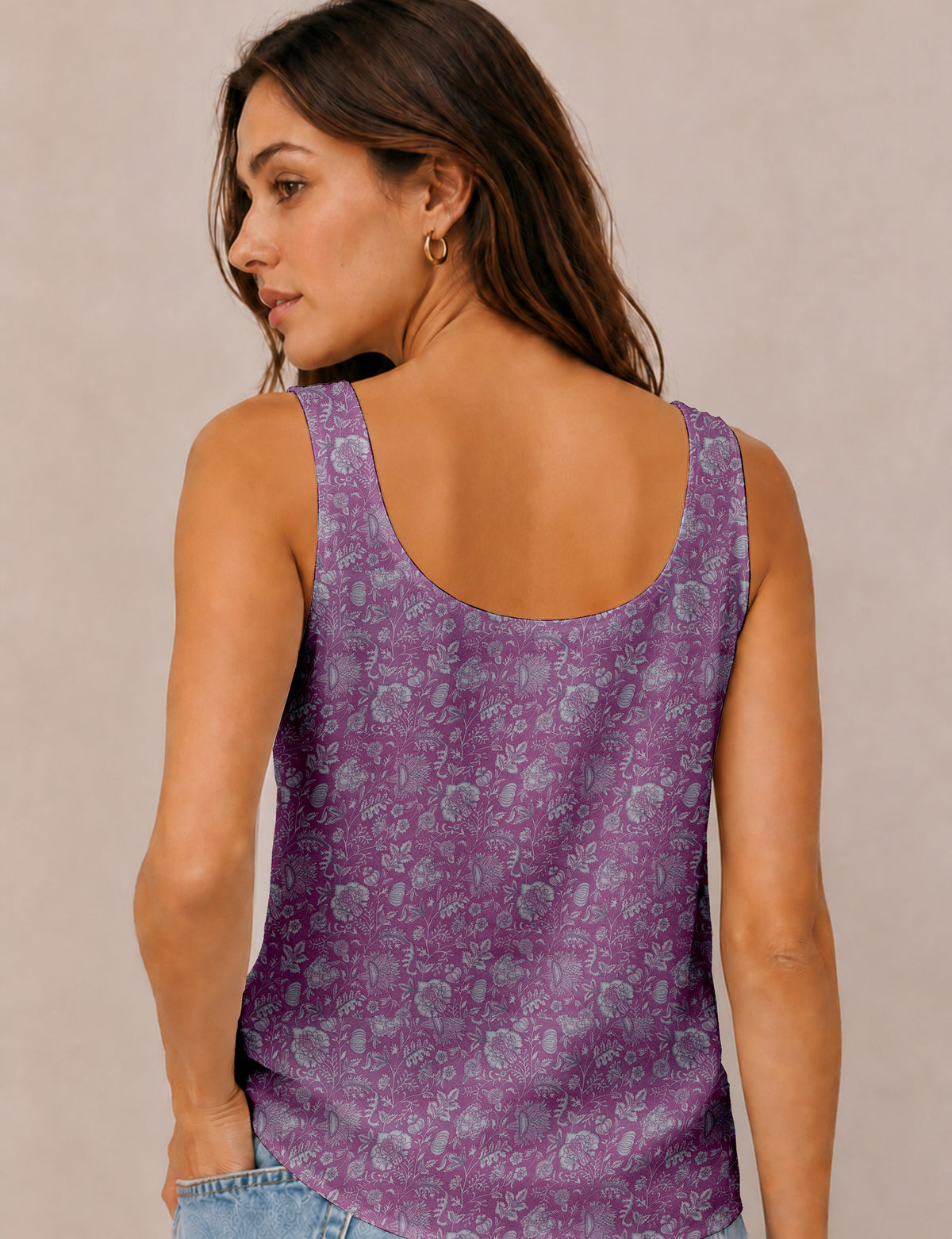 Sleeveless blouse - Pink Floral