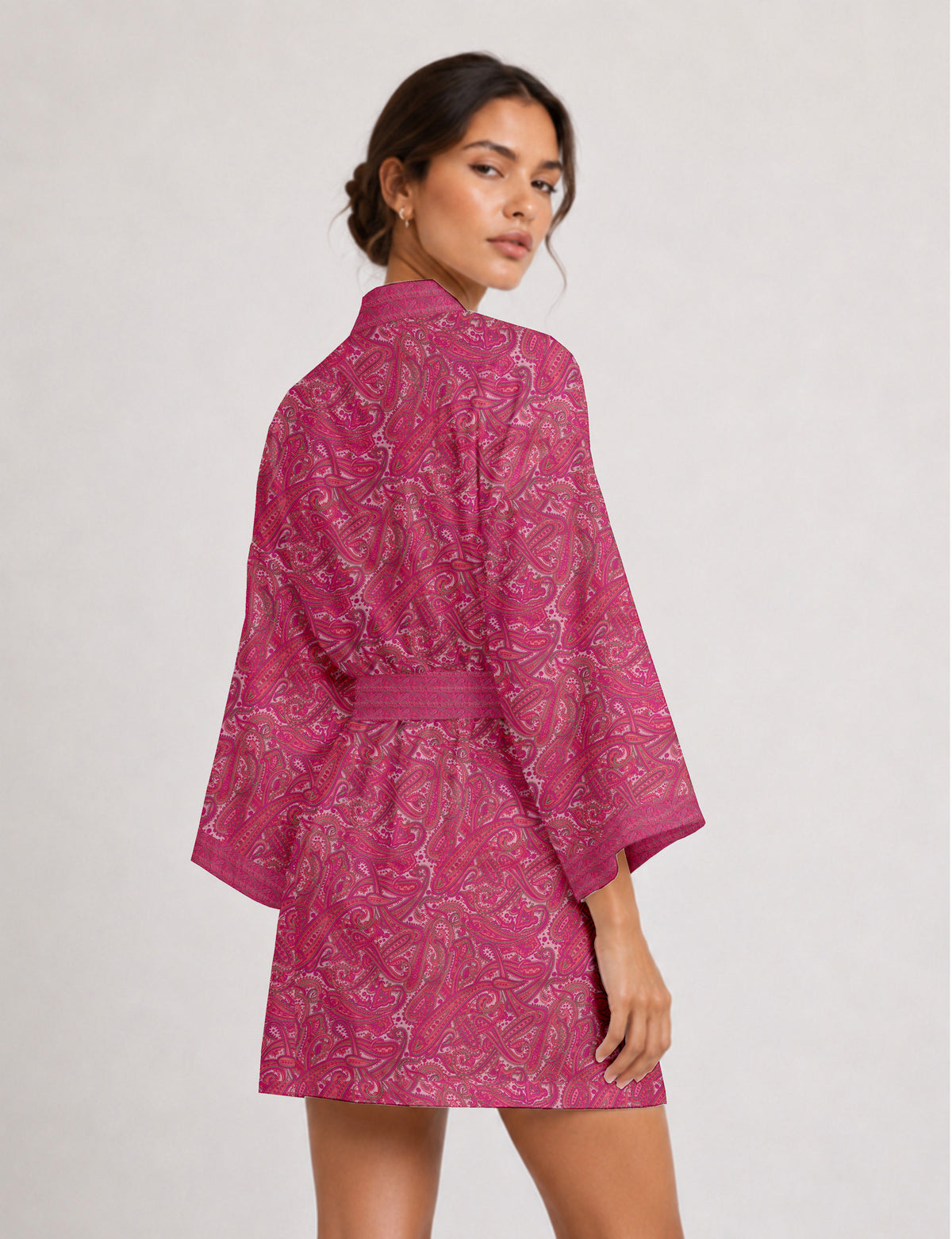 Short kimono robe - Paisley