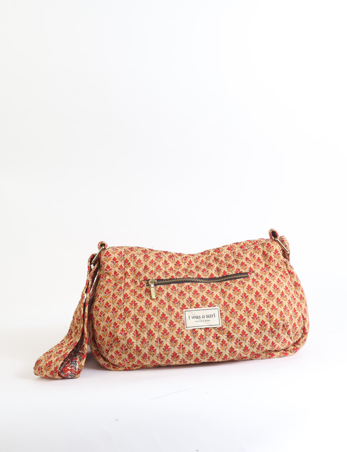 Quilted sling bag - Orange Tropical