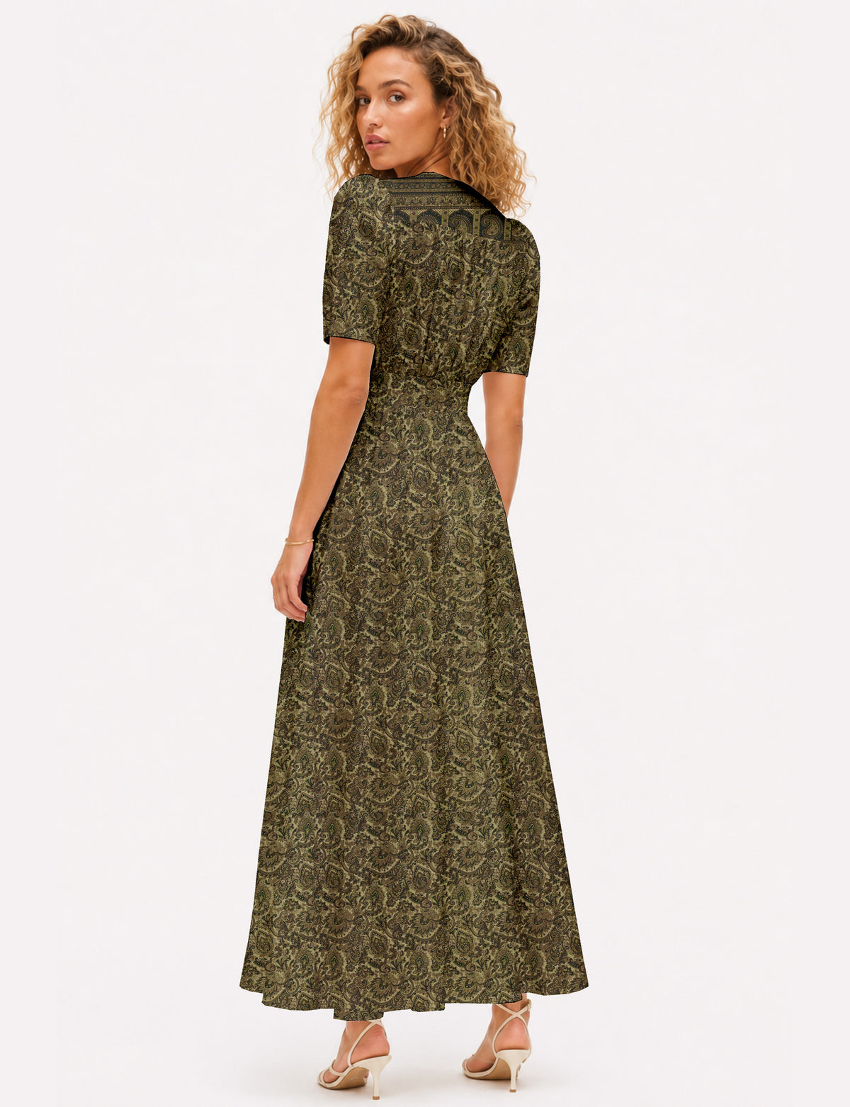 Maxi romantic dress - Green Tropical