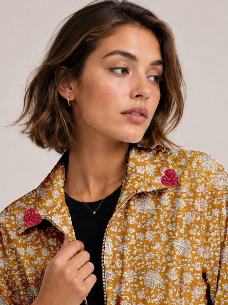 Heart bomber jacket