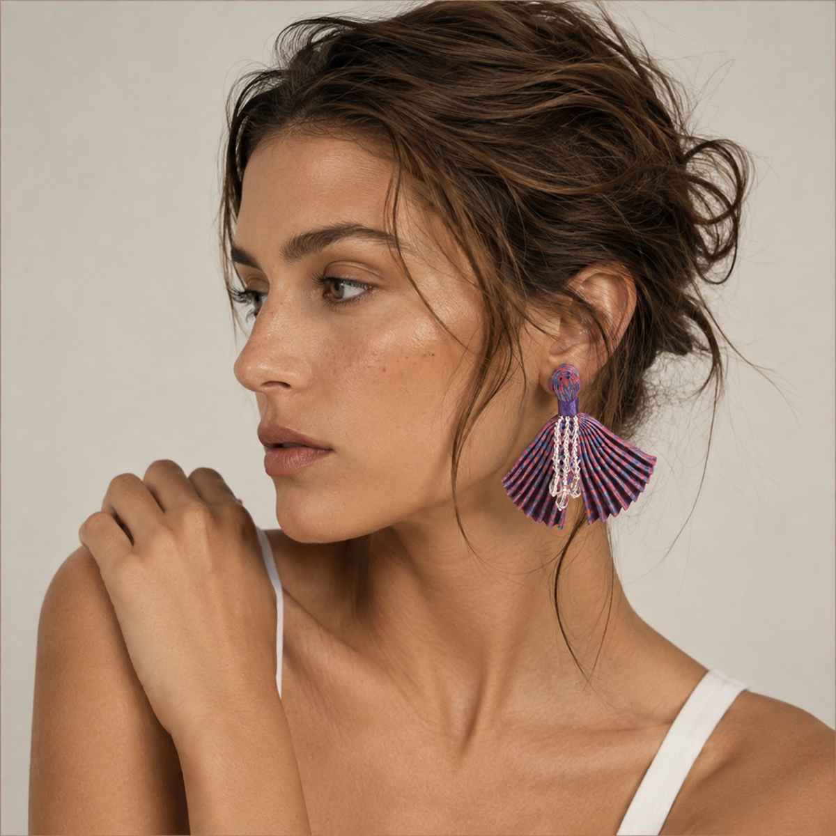 Pleated earrings