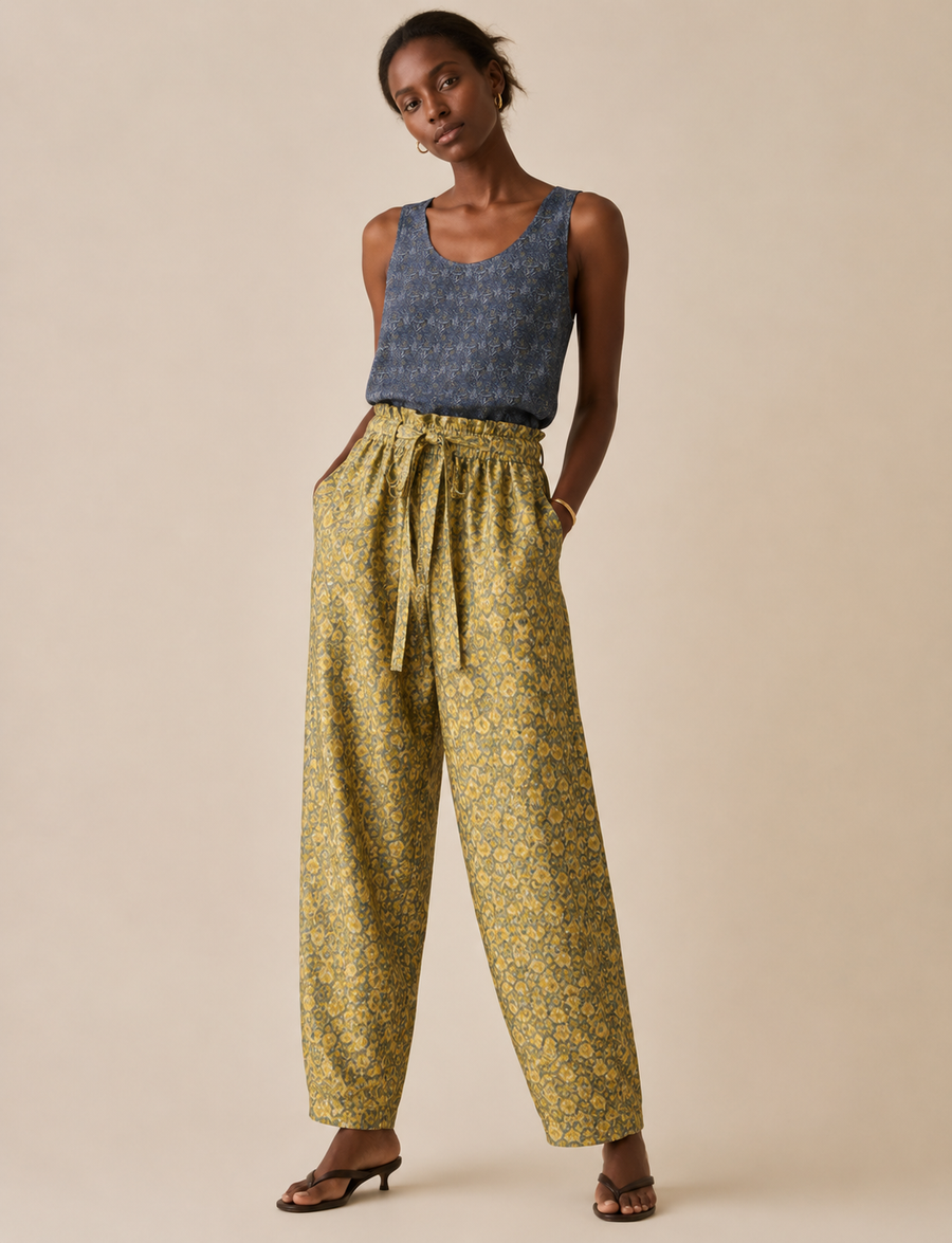 Paperbag high waisted pull on pants