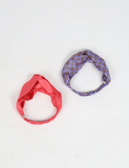 Knotted elastic headband set of 2
