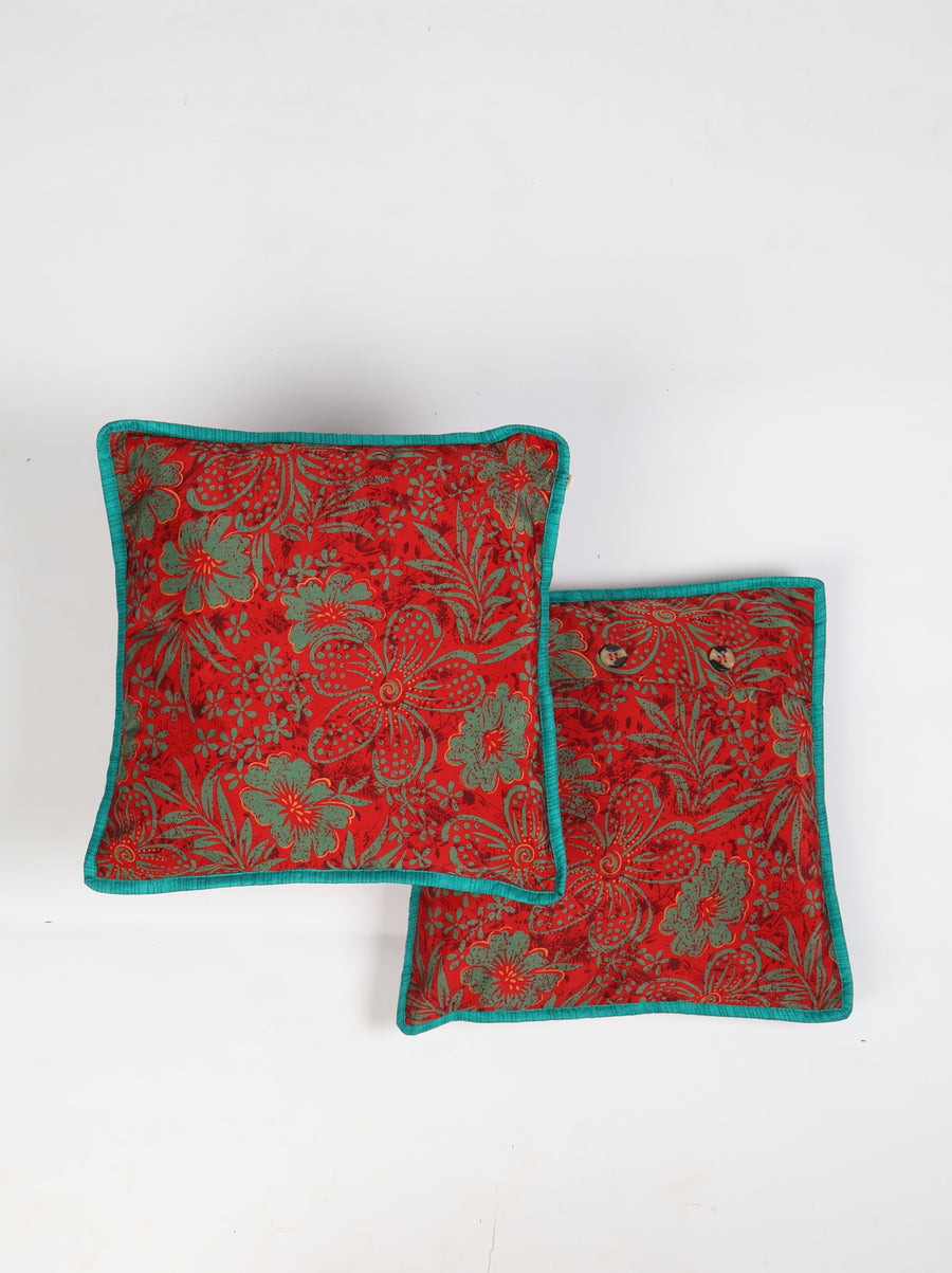 Set di 2 federe per cuscino (30×30) con bordo profilato