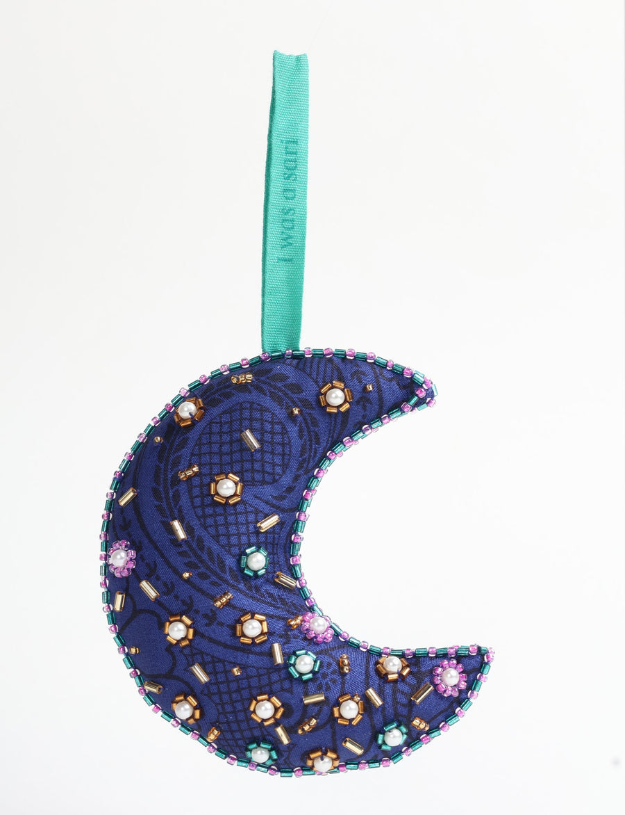 Cheer crescent moon ornament
