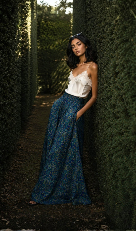 Wide leg palazzo trousers