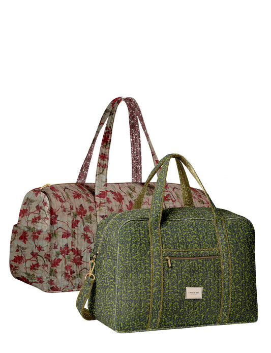 Twin travel bag set (Duffle and Barrel) - Assorted Tropical