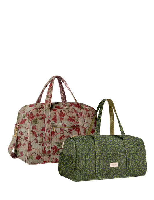 Twin travel bag set (Duffle and Barrel) - Assorted Tropical
