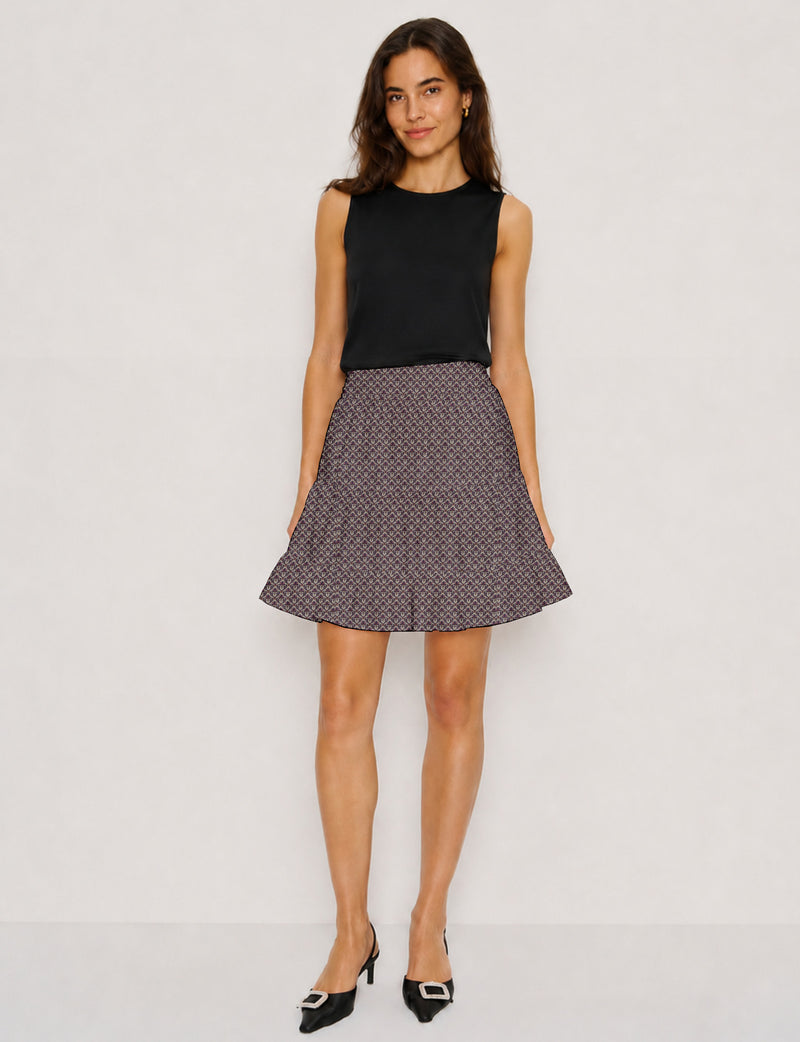 Short tiered skirt - Beige