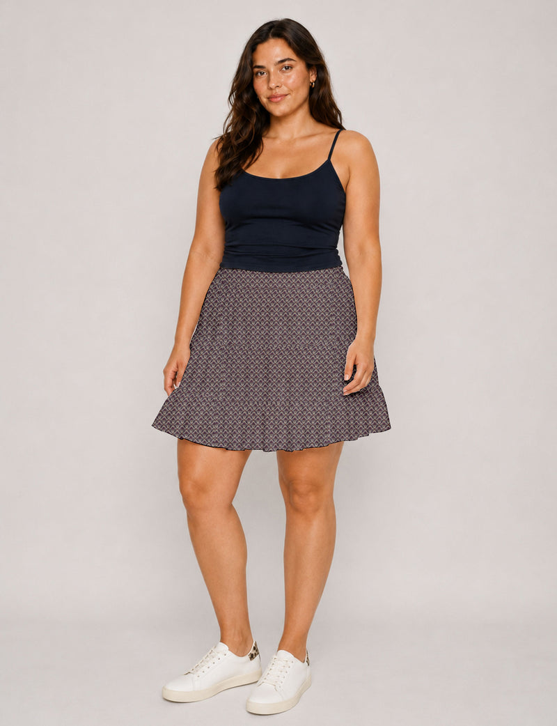 Short tiered skirt - Beige