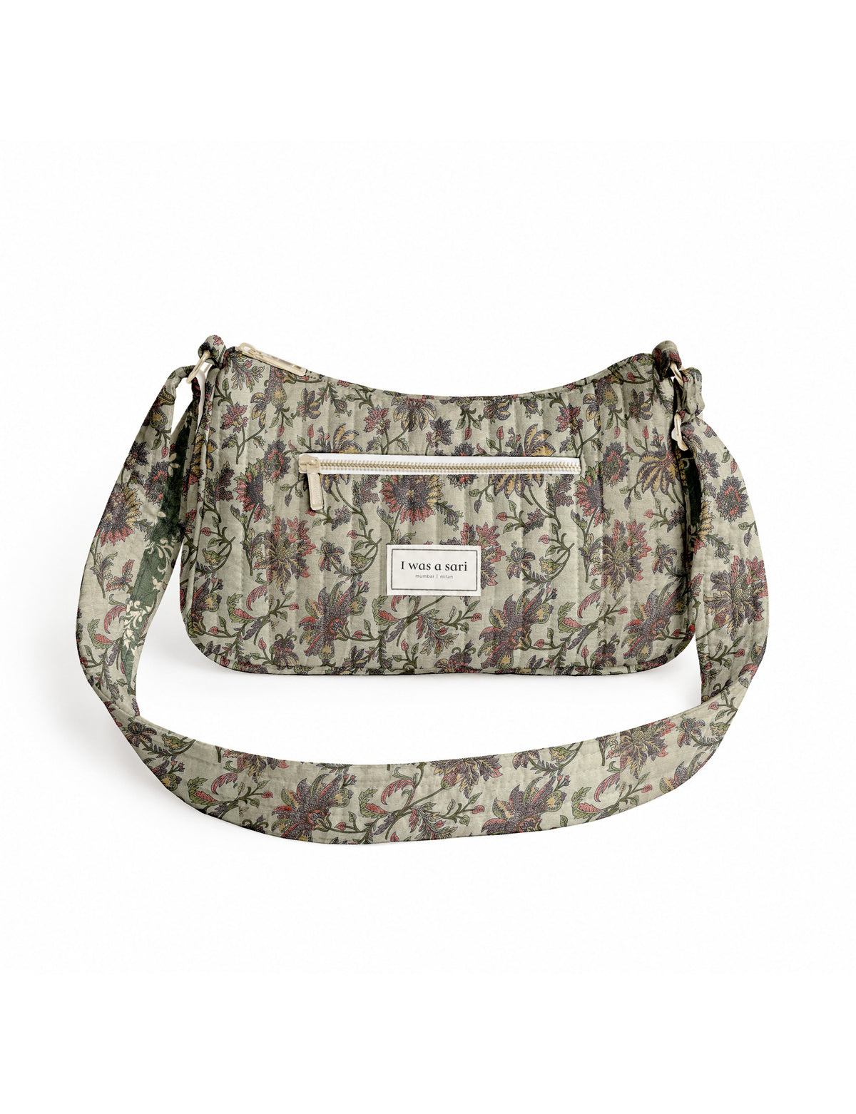 Quilted sling bag - Beige Tropical
