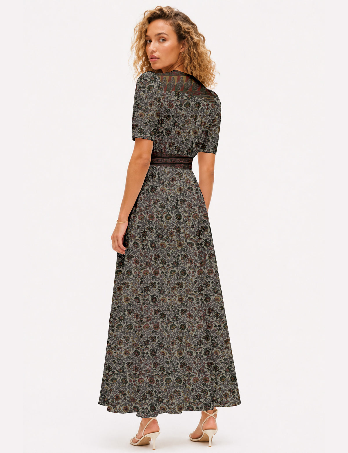 Maxi romantic dress - Beige Tropical