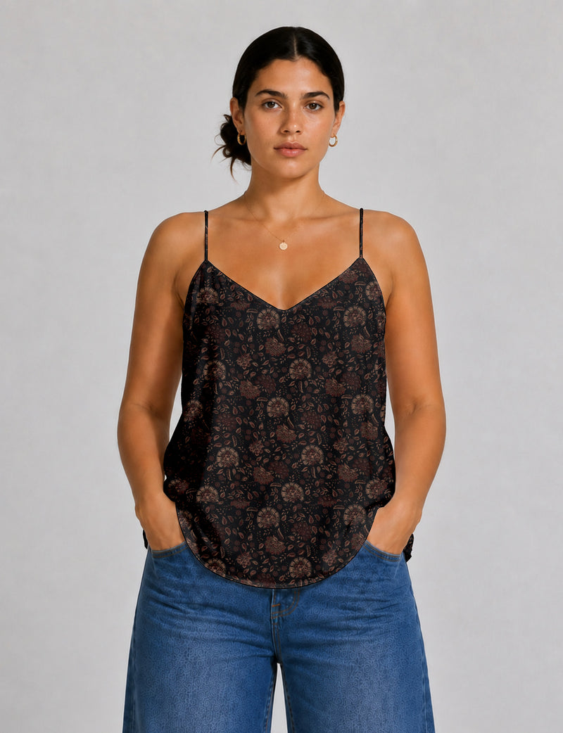 Top lencero - Floral Negro