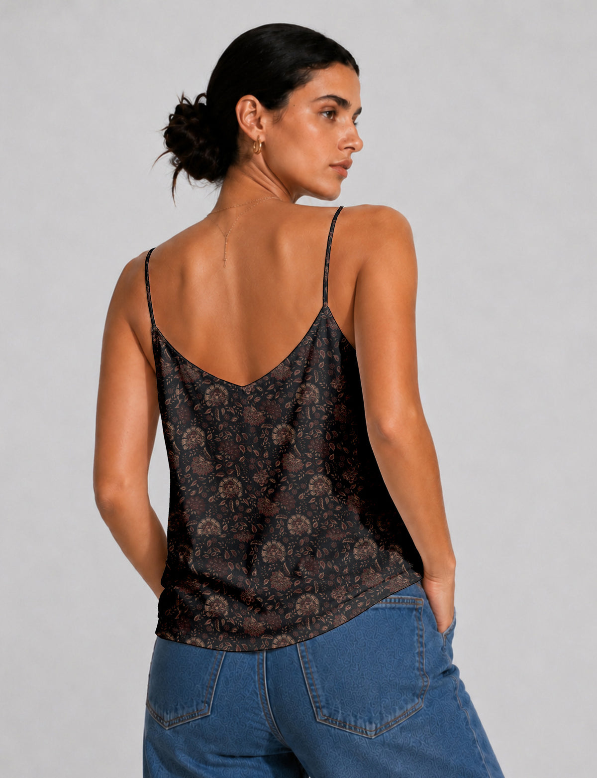 Slip top - Black Floral