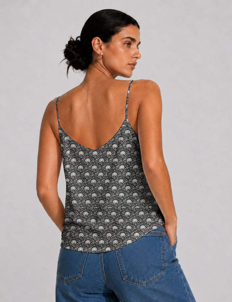 Top lencero - Floral Negro