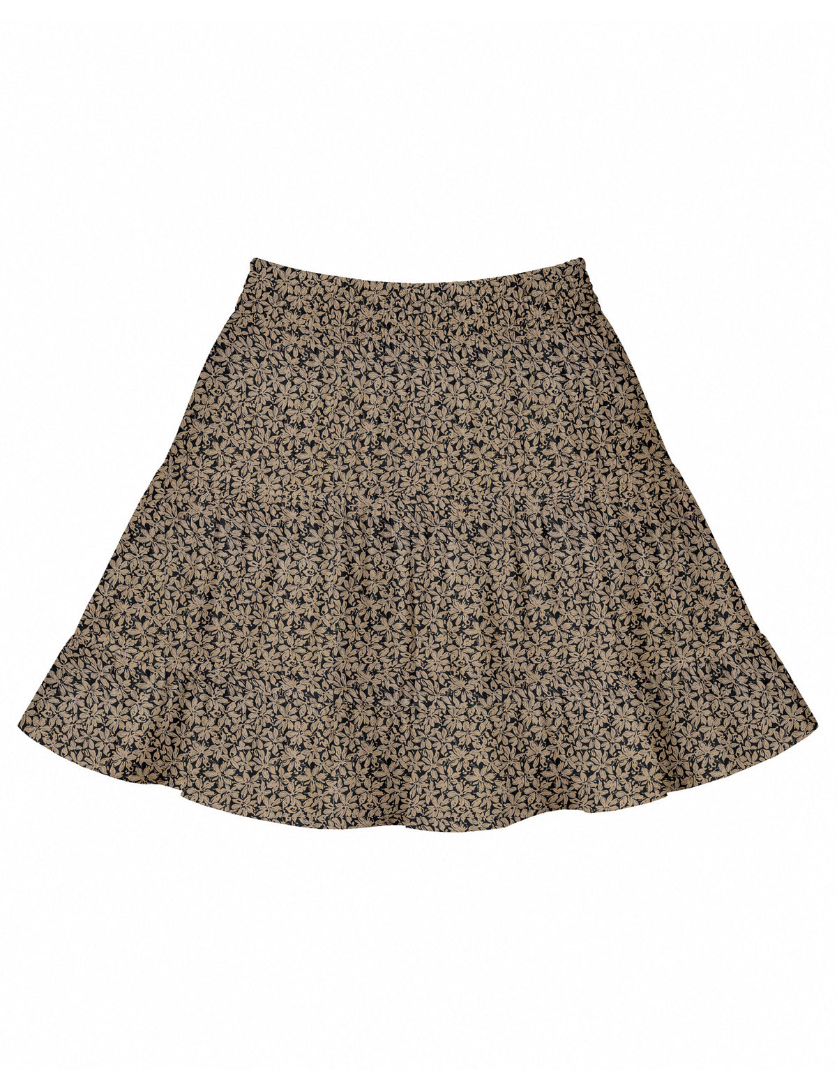 Falda corta escalonada - Negro Floral