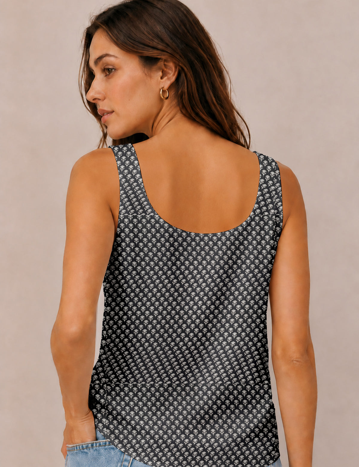 Sleeveless blouse - Black Floral