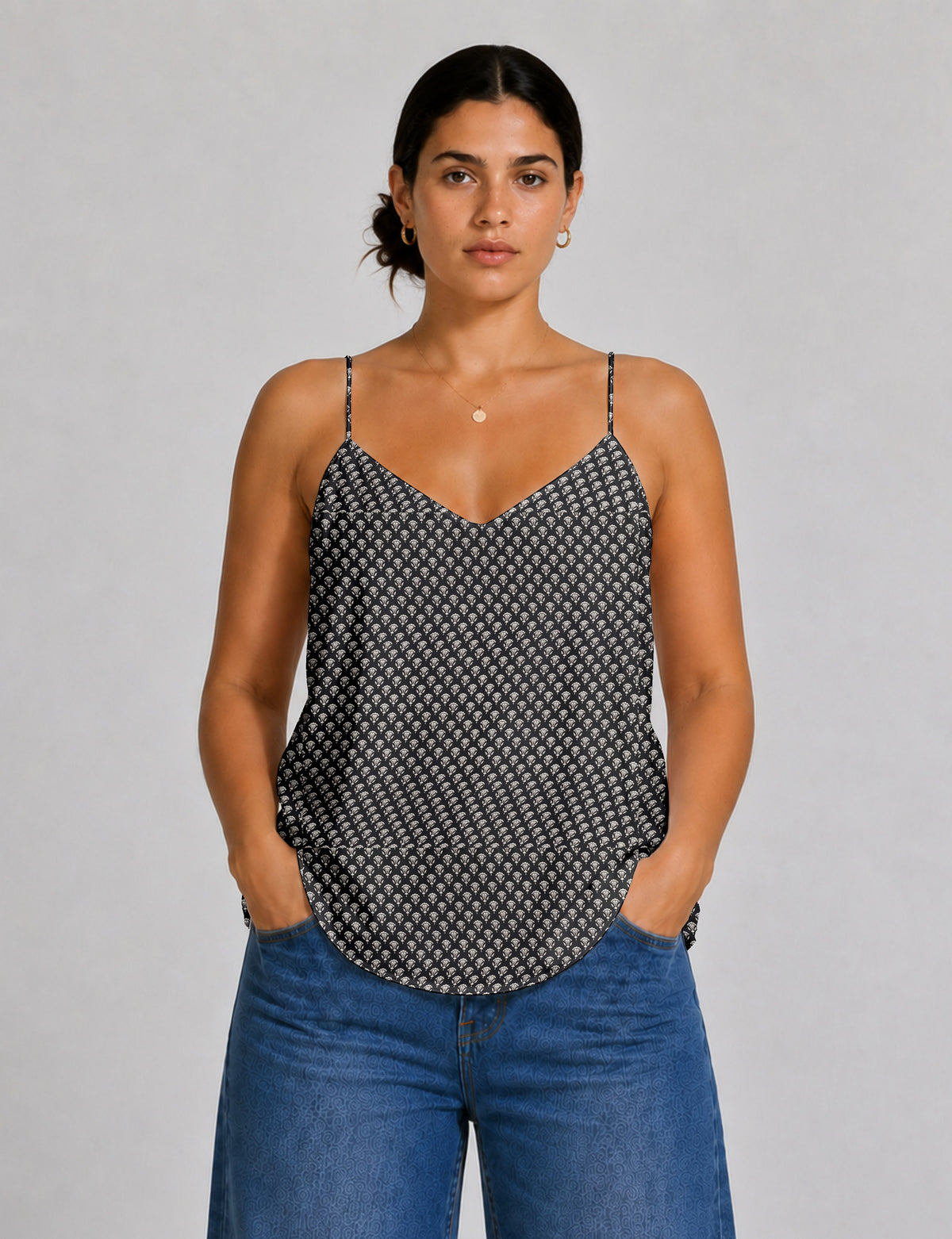 Slip top - Black Floral