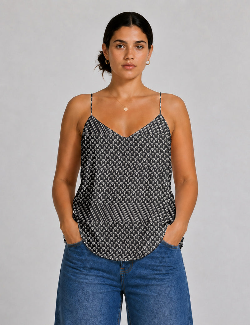 Slip top - Black Floral